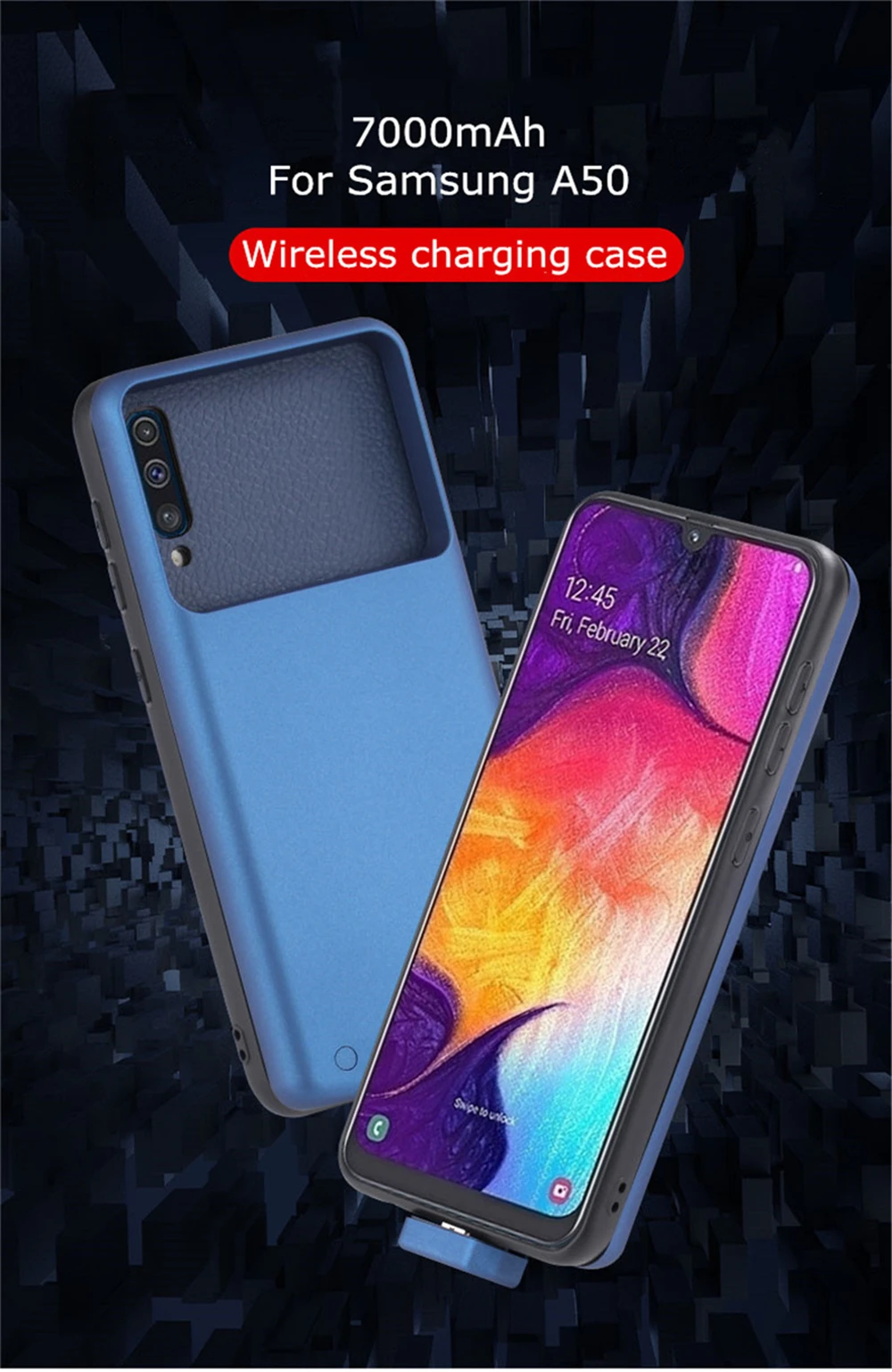 7000 мАч Внешний аккумулятор, внешний аккумулятор, чехол для samsung A50, чехол для зарядки, магнитный аккумулятор, чехол s для samsung Galaxy A50