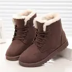 Женские зимние ботинки на плоской подошве, Размеры 35-43