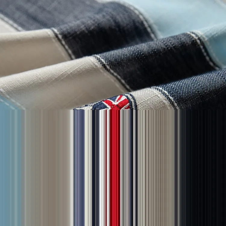 Занавески с вышивкой в Корейском стиле на заказ защитные занавески синюю полоску