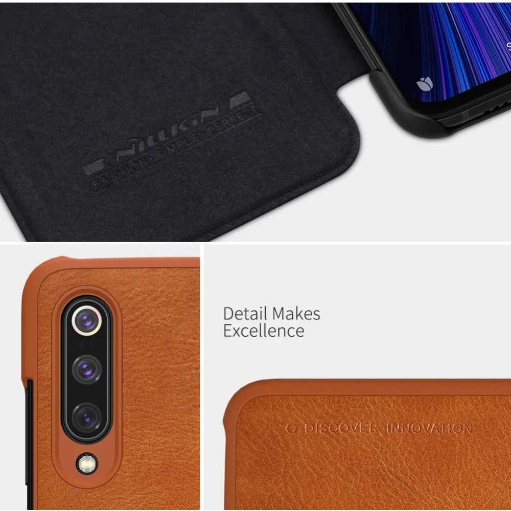 Для xiaomi mi 9 Pro 5G чехол NILLKIN Qin smart wake up Флип кожаный чехол для xiaomi mi cc9/cc9E/mi 9 lite/mi A3/Poco F1 чехол-кошелек