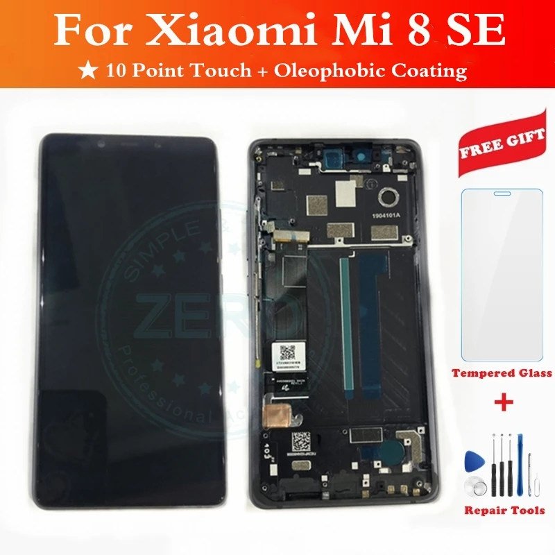 ЖК-дисплей и рамка для Xiaomi Mi 8 SE 10-точечный сенсорный AMOLED экран Mi8SE Mi8 ЖК-дигитайзер