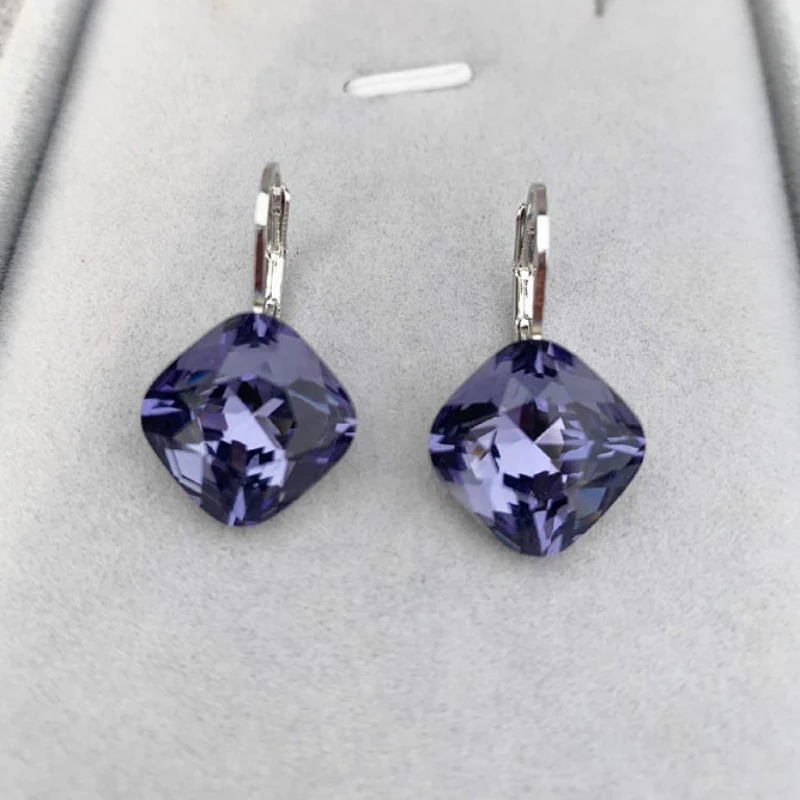 Квадратные летние серьги с австрийским кристаллом для женщин повседневная