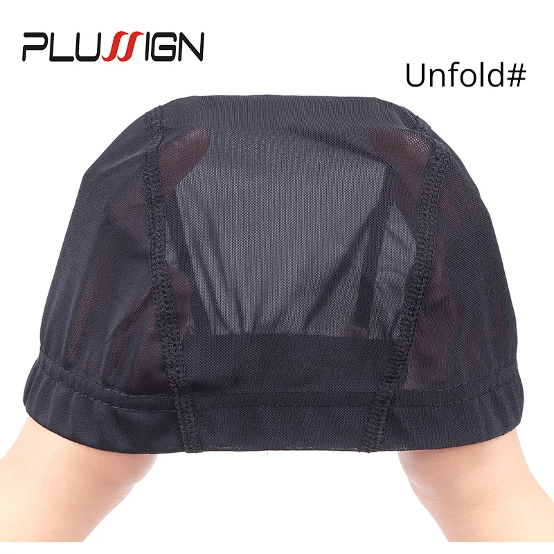 Factory Direct Sales Plussign Most Popular Black Mesh Dome Cap Ventilation Durable For Making Handmade Wig 2Pcs Large | Шиньоны и