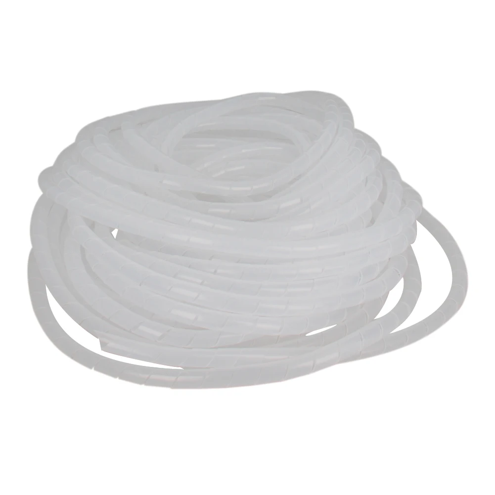 

Othmro Spiral Cable Wrap White 8-10m Length 10mm Diameter PE Computer Manage Cord Cable Wire Spiral Wrap Hose Wound Tube