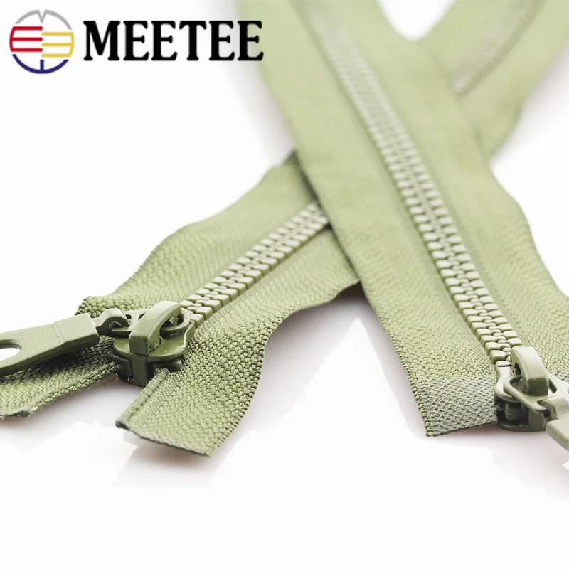 Meetee 5 шт. 70/80 см # резиновая двойная открытая молния для пуховика детская одежда