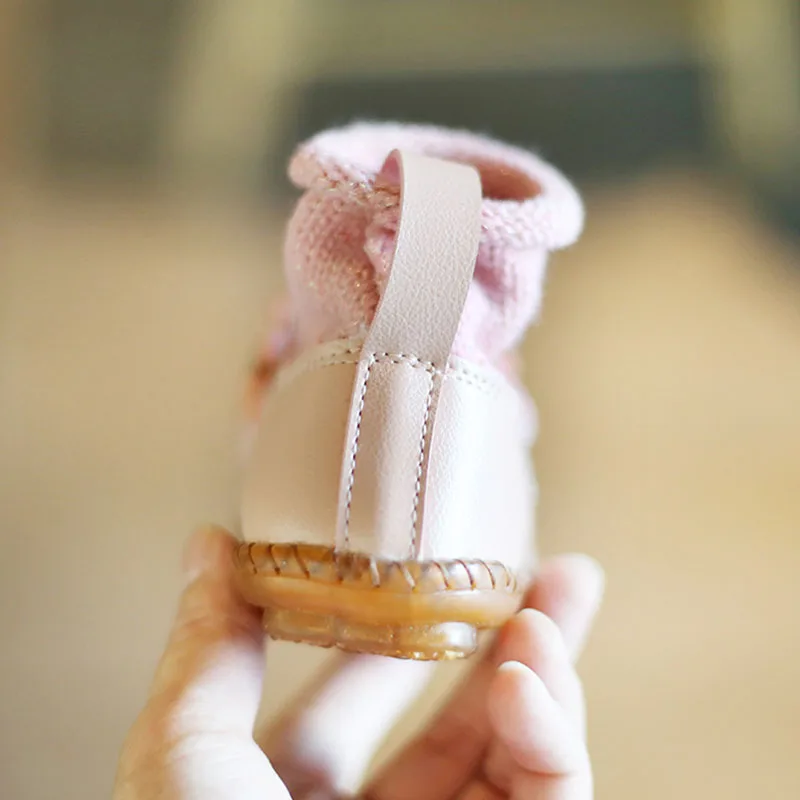 CUZULLAA-zapatos informales con gancho y lazo de flores para ni&ntilde;os y ni&ntilde;as, calzado plano con correa antideslizante de retales, talla 21-30, Oto&ntilde;o e Invierno-4