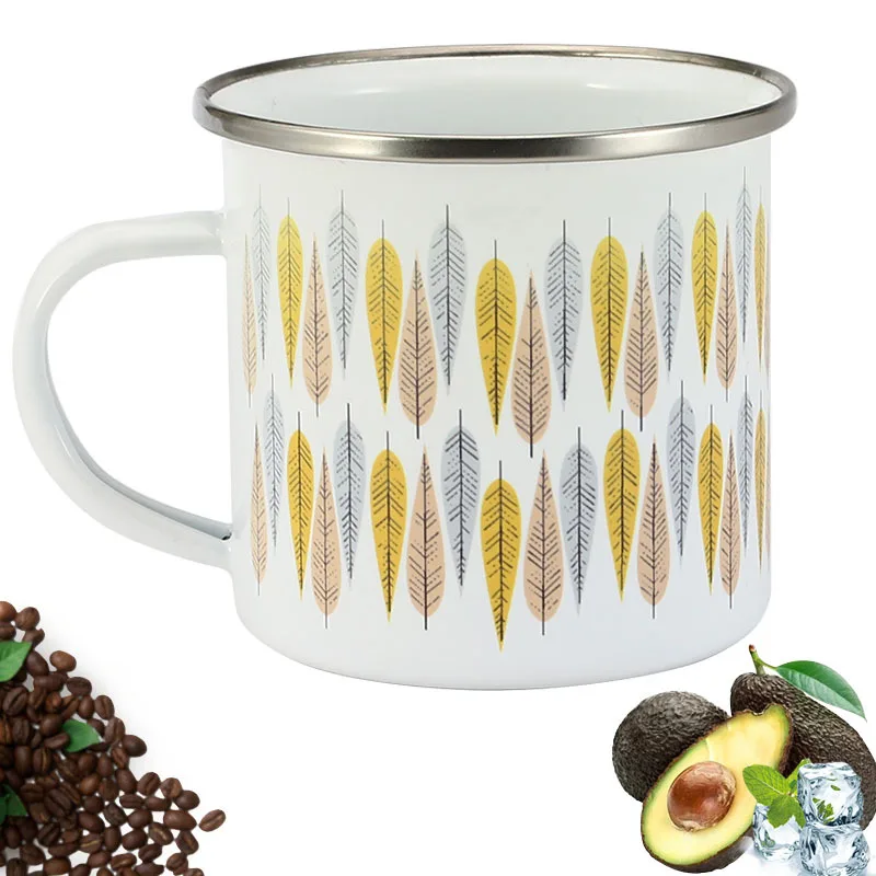 Эмалированная чашка из нержавеющей стали креативная кофейная для офиса