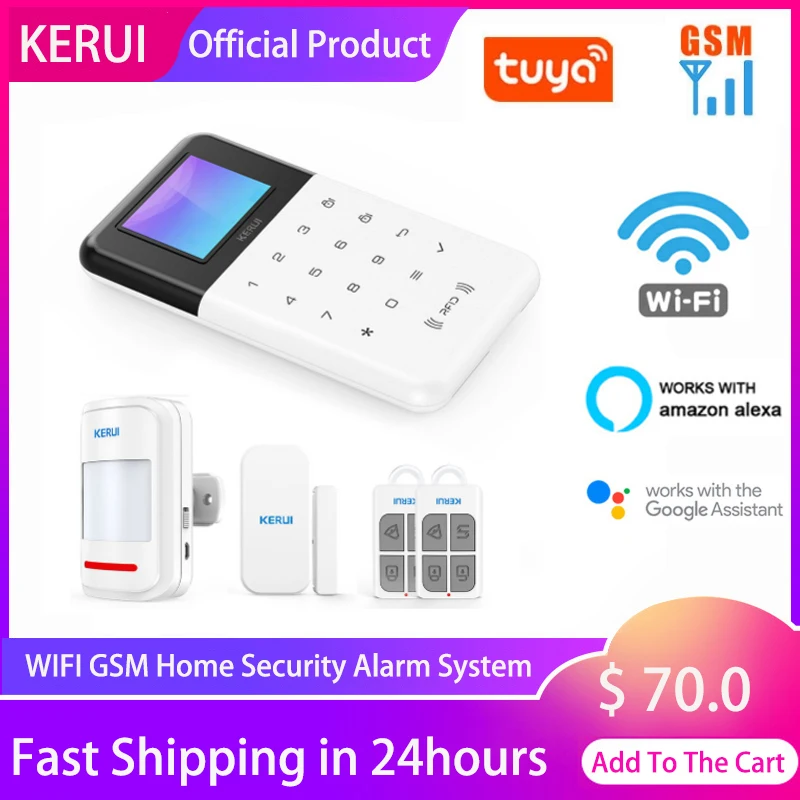 KERUI Tuya Samrt Infrared Sensor,Smart Home Alarm System Voice Control  Door Window Sensor Smart Life App,For Alexa Google Home