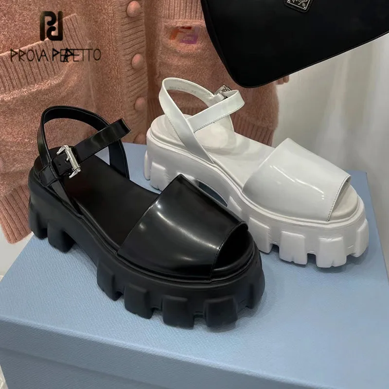 

Women Flat Platform Sandals Gladiator Summer Beach Shoes White Black Ankle Strap Thick Sole Women Shoes Open Toe Outdoor Sandals