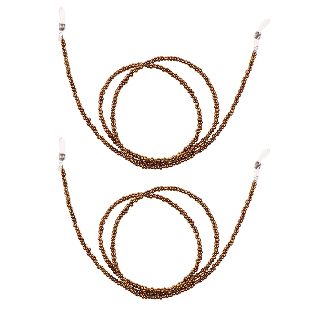 

2 Pieces Beaded Eyeglass Chain Sunglasses Holder Lanyard Necklace Glasses Cord String Retainer