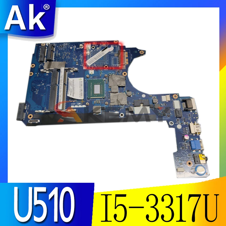 

Akemy Laptop Motherboard For Lenovo ideapad U510 90001812 VITU5 LA-8971P REV 1.0 SR0N8 I5-3317U CPU Main board works