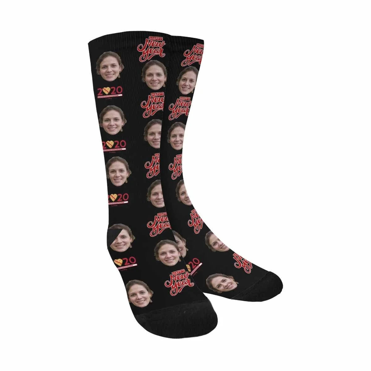 

Custom Face New Year Sublimated Crew Socks