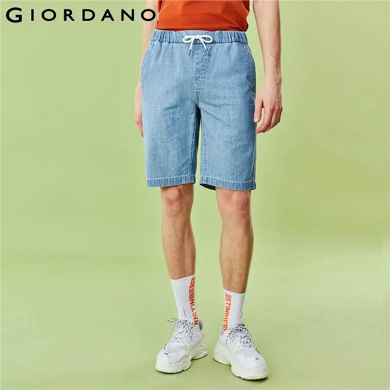 Giordano Men Shorts Elastic Waistband Thin Short Jeans Men Multi Pocket Soild Casual Pantalones Cortos Hombre 01100342