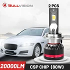 Светодиодный налобный фонарь Bullvision D2S, 20000LM D4S H7 H11 9005 9006 H8 H9 HB3 HB4 CSP чип, супер яркий, без ошибок, Ice F5 F5C, автомобильный налобный фонарь