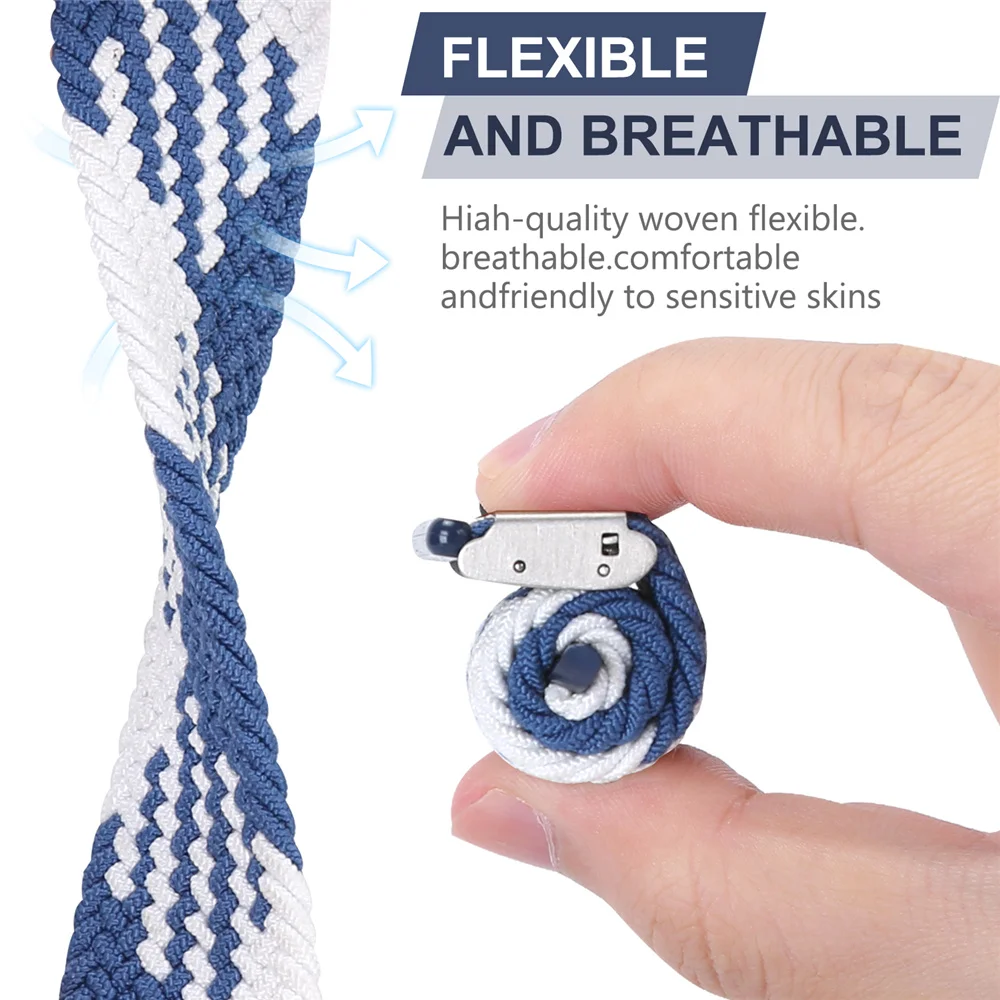 Adjustable Braided Solo Loop For Apple Watch Series SE 6 5 42mm 38mm Nylon Strap Elastic Bracelet for iWatch 6 4 40mm 44mm band