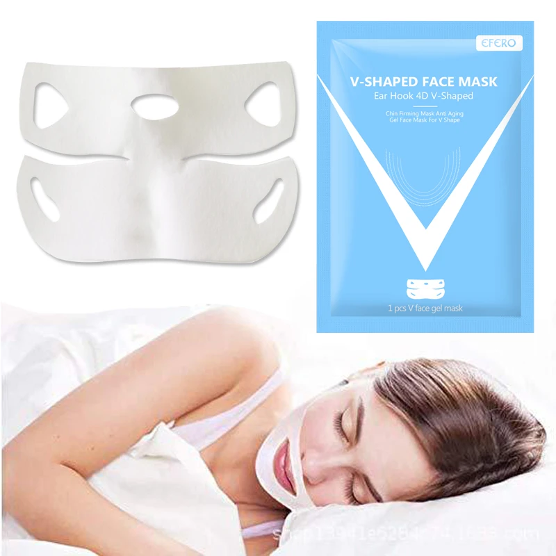 

3PCS 4D V-shaped Face Mask Chin Firming Slimming Gel Face Lifting Face Mask Bandage Double Chin V Shape Face Mask Beauty