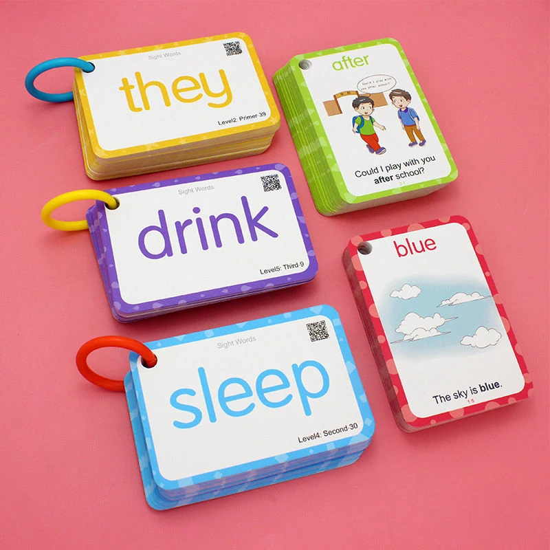 

220 English Word Literacy Card Toddler English 220 High-Frequency Words Early Teaching Vocabulary Flash Card