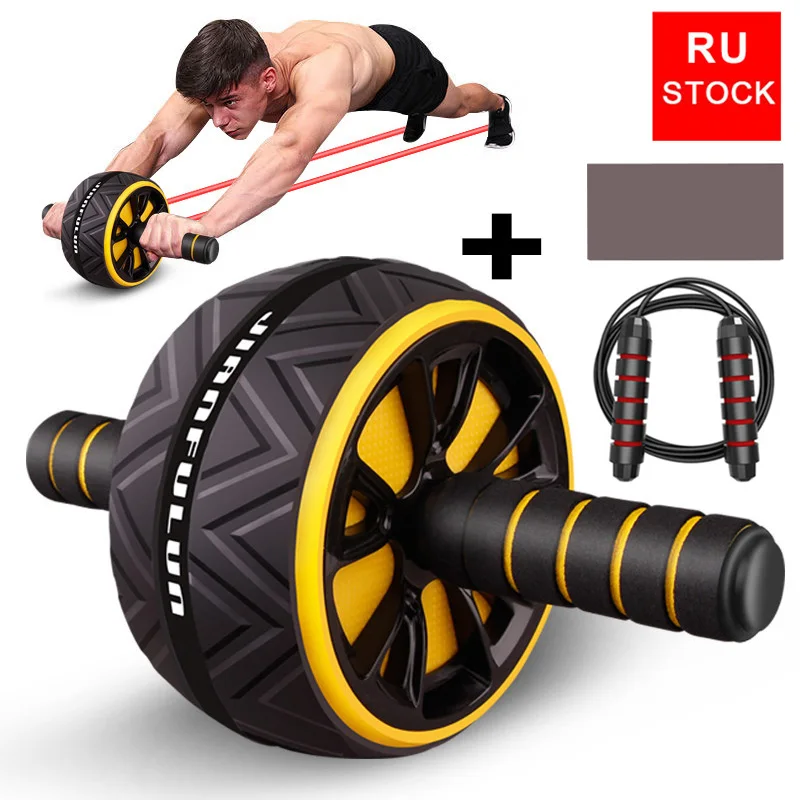 

AB Abdominal Wheel Roller Resistance Bands Push-up Bar Machine Jump Rope Exercise Muscle Workout Home Gym Fitness Equipment 2in1