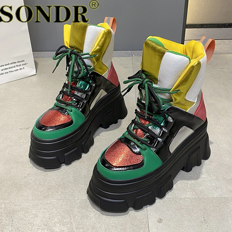 

Модные женские зимние ботинки с высоким берцем, ботинки из воловьей кожи на высоком каблуке, Женская обувь в винтажном стиле, ботинки в стил...