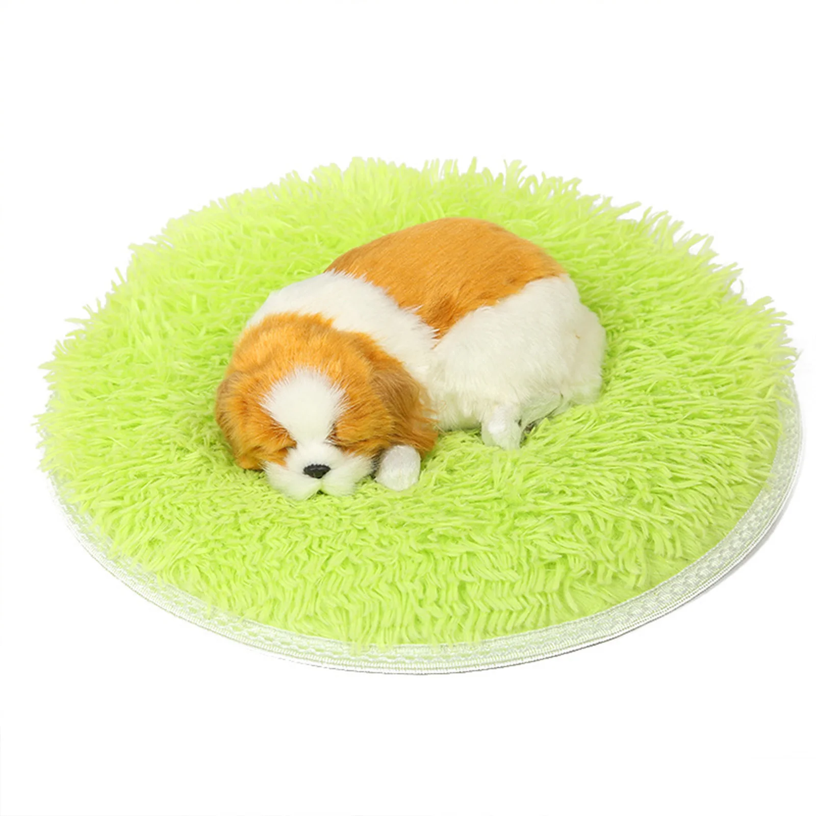 

Pet Dog Cat Long Plush Mat Dog Cushion Cat Winter Sleeping Bed Warm Round Puppy Mattress Machine Washable Pet Supplies Warming
