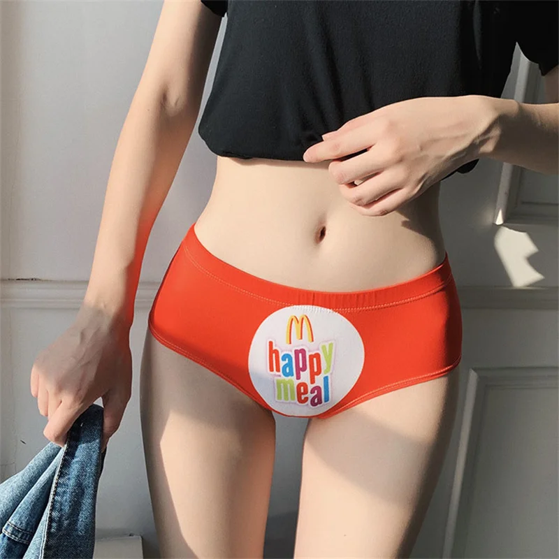 

sexy lingerie panties women underwear ropa mujer lenceria printing letter Smiley sports No trace Breathable Hip lift cute Briefs