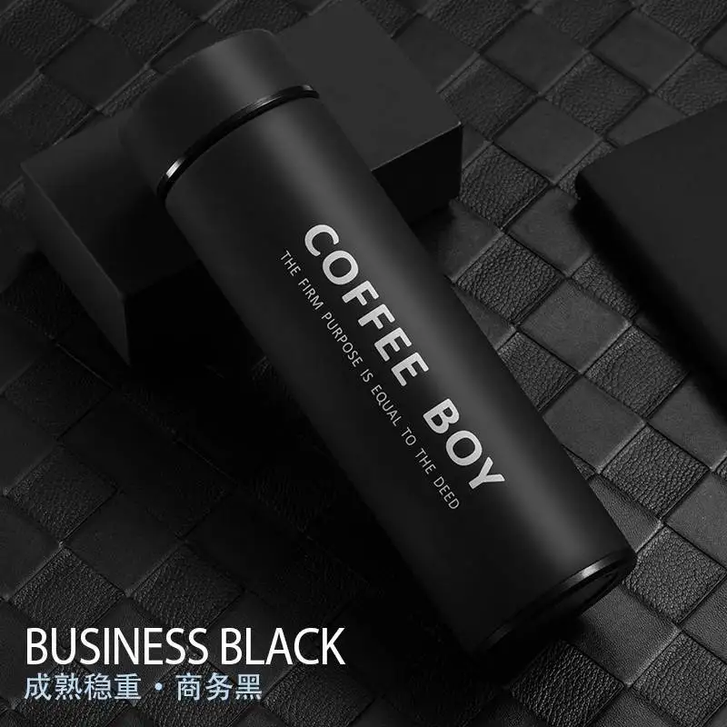Термос coffee Boy 304 из нержавеющей стали, Термокружка, офисная, деловая, вакуумная, термобутылка для чая, мужская, 500 мл# BG06, Термокружка - Цвет: Черный