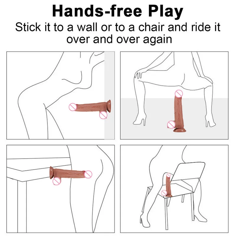 Большой реалистичный фаллоимитатор 7/8 дюйма силиконовый пенис с присоской для