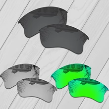E.O.S 3 Pairs Black & Silver & Emerald Green Polarized Replacement Lenses for Oakley Flak Jacket XLJ Sunglasses