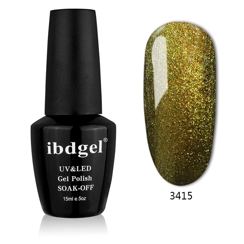 ibdgel 15ML Хамелеон Волшебный гель для ногтей Лак Замочить от УФ-геля Сияющий цвет Гель-лак Нужен черный цвет Основа Гель для ногтей Маникюр - Цвет: 3415