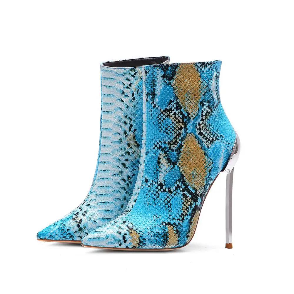 Женские ботильоны на металлическом каблуке с острым носком|Женские полусапожки|