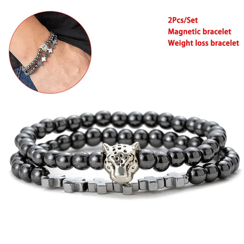 Браслет из гематита с крестиками мужские Уникальные подвески ювелирные изделия