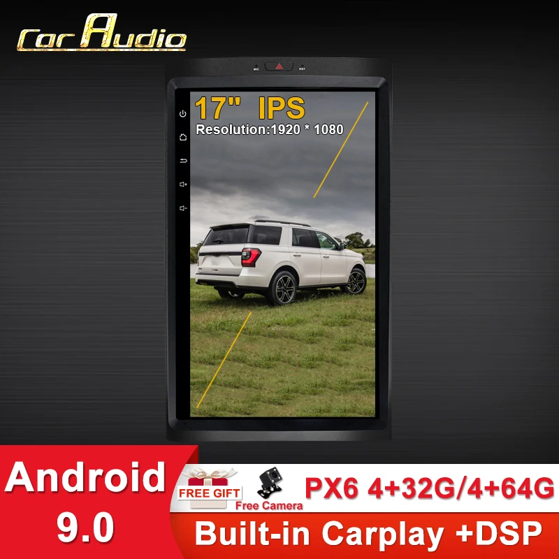 Автомобильный мультимедийный плеер экран 17 дюймов Android 9 IPS для Ford Pro 2007 2017