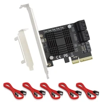 pcie to 5 port sata iii 6 gbps sata controller expansion card computer chassis adapter card jmb585 with 5 cables