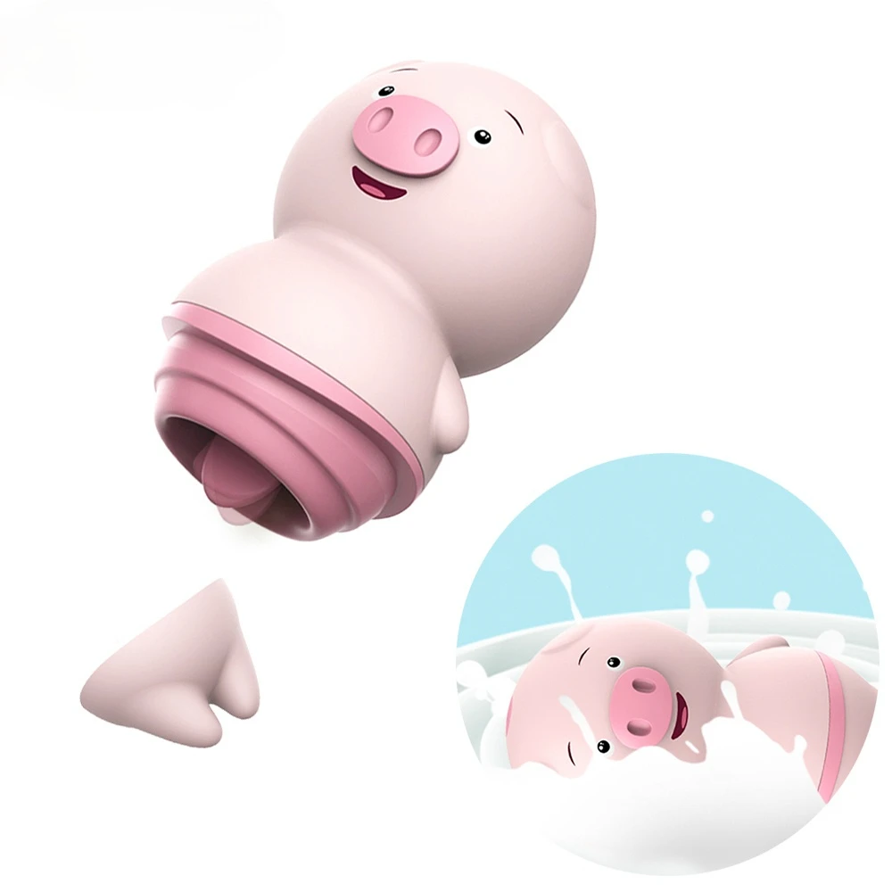 Женский мастурбатор Стимулятор клитора массажер сосков Милая свинка язык