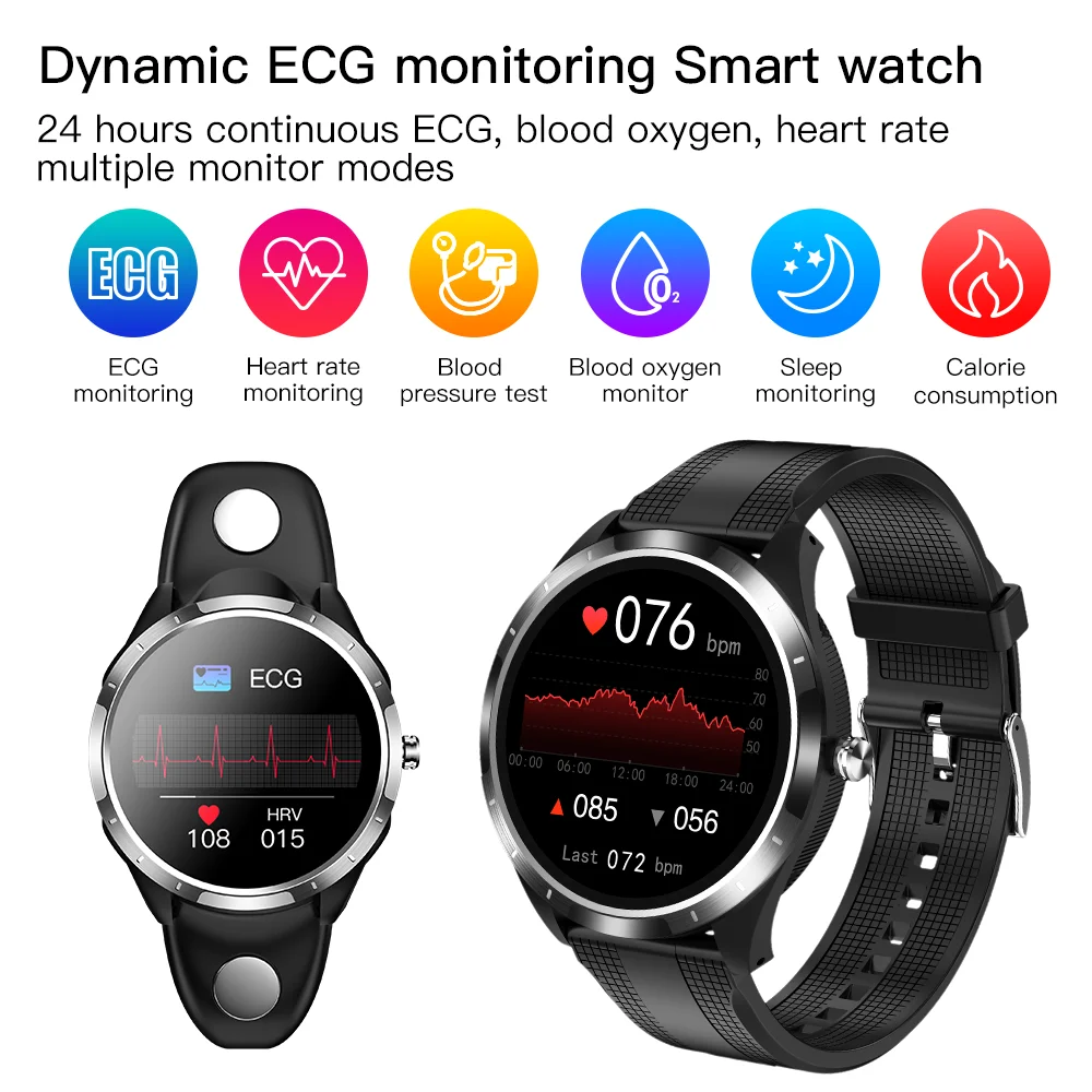 

24 hours dynamic Monitor ECG PPG HRV Smart Watch 2021 IP68 smart sleep Monitor Fitness Tracker for men women father mother