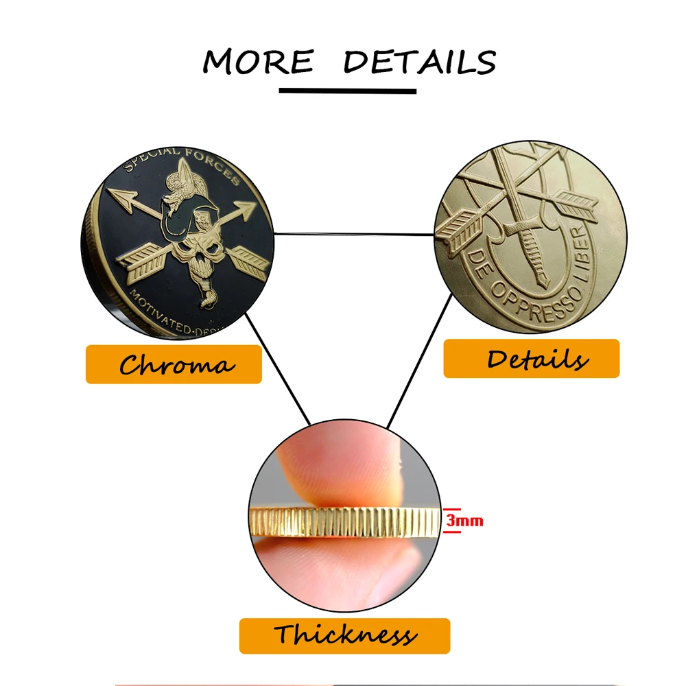Армии США спецназ Монетка зеленые береты Liberty свободу Золотая монета