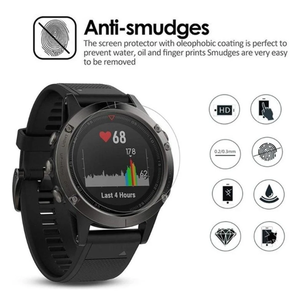 Защитное закаленное стекло для Garmin Fenix 5 5S Plus 6S 6X6 Pro, Ультрапрозрачная пленка, защитная пленка премиум-класса для часов
