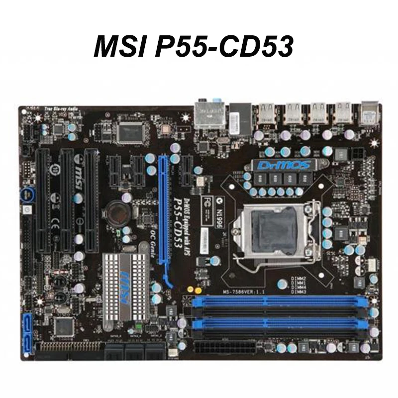 Оригинальная материнская плата для MSI P55-CD53 LGA 1156 DDR3 процессора i5 i7 16 Гб P55