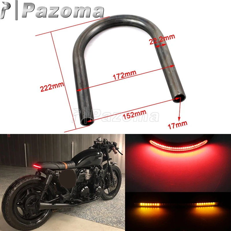 Мотоцикл 7/8 &quotCafe Racer рамка заднего сиденья обруч с LED сигналом поворота задний