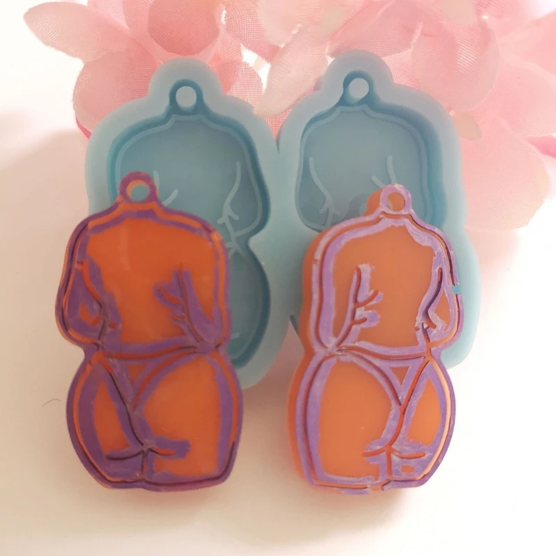 

2021 New Fat Girl Earrings Epoxy Resin Mold Ear Pendant Silicone Mould DIY Crafts Jewelry Necklace Casting Tools