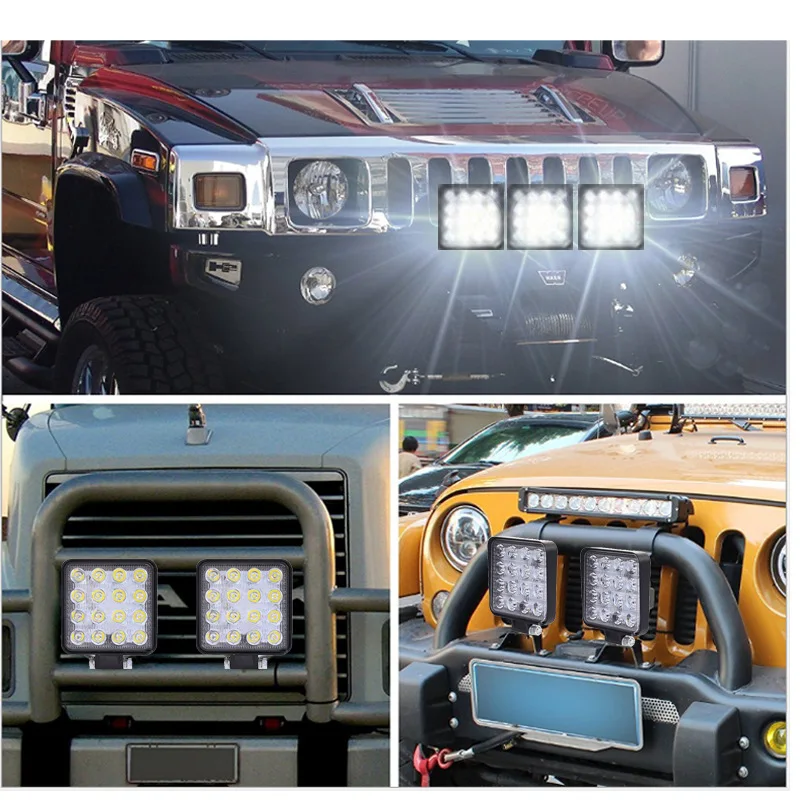 

Off-road Vehicle Modified Top Light Headlight Lamp Car Light Off-road Accessories Led Car Light Square 48w Work Light