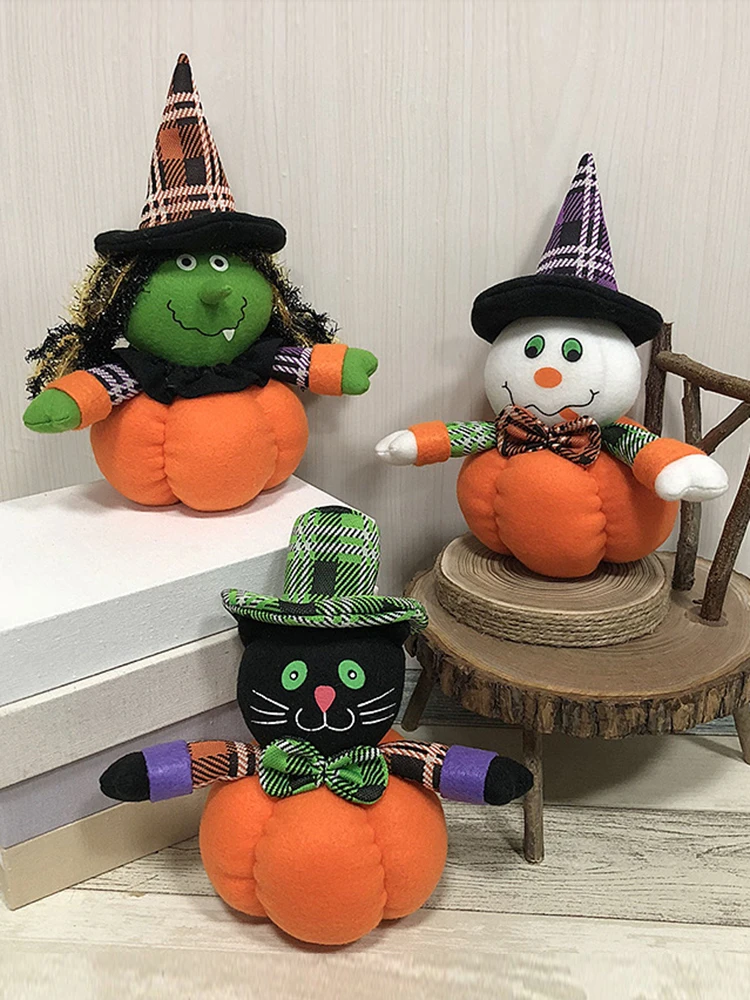 

New Halloween Pumpkin Doll Ornament Ghost Theme Party Bar Dance Club Mall Gifts Home Decoration Festival Supplies Ornament