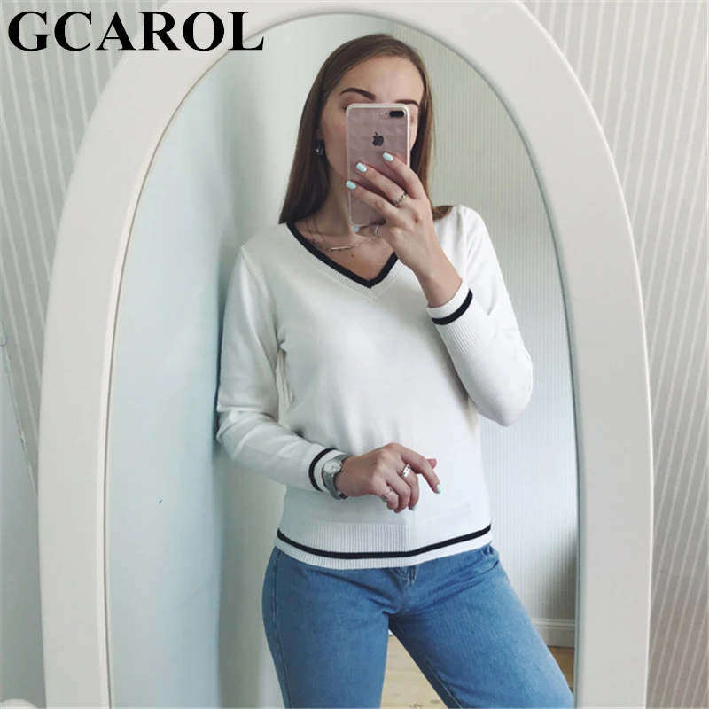 Женский джемпер в офисном стиле GCAROL элегантный эластичный вязаный свитер из