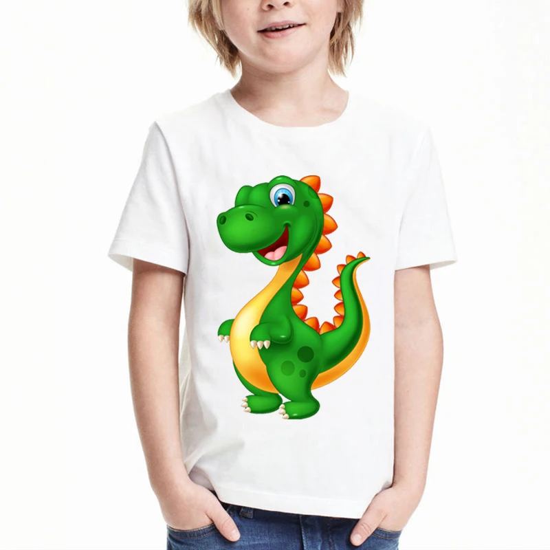 Camiseta de moda de verano para ni&ntilde;as, ropa de dinosaurio para ni&ntilde;os, camisetas con gr&aacute;fico de animales bonitos, ropa para ni&ntilde;os-4