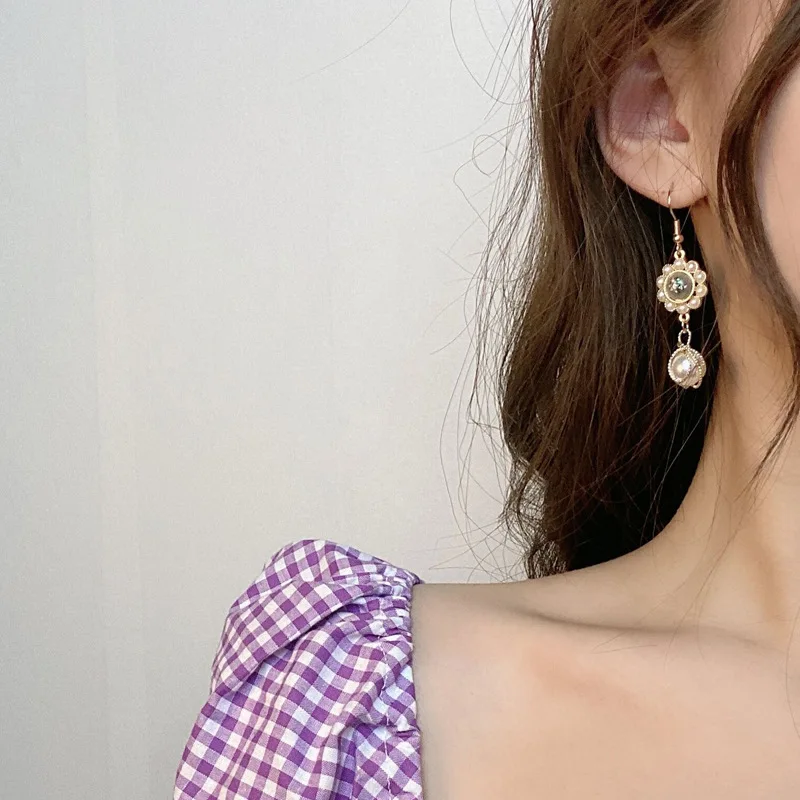 Personality retro long earrings fashion pearl ear clip female temperament | Украшения и аксессуары
