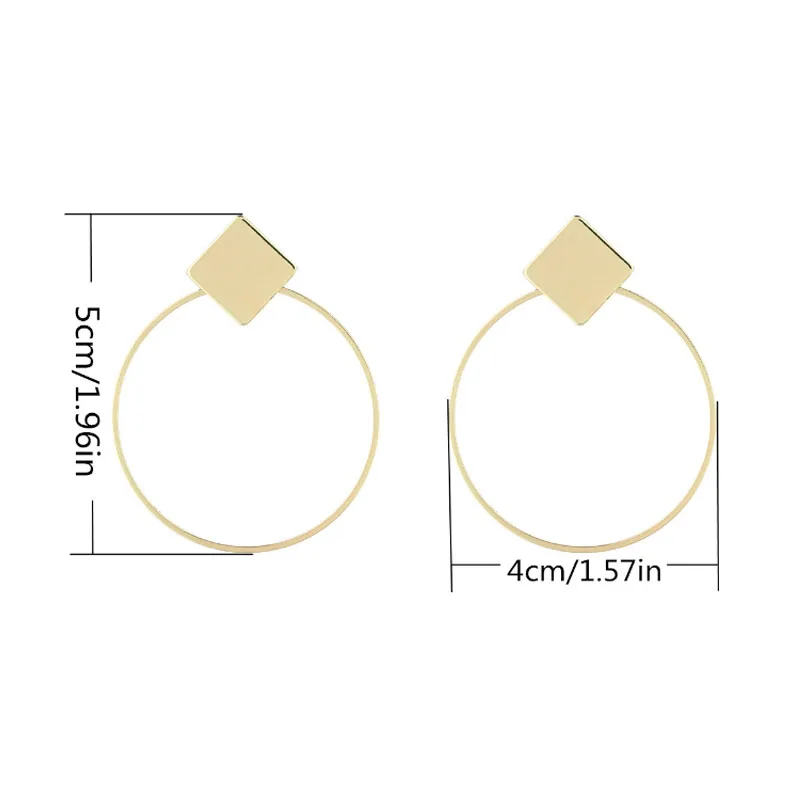 

Simple Bohe Big Circle Geometric Statement Hoop Drop Earrings Round Tassel Women Wedding Jewelry Gold Silvery Girls Party