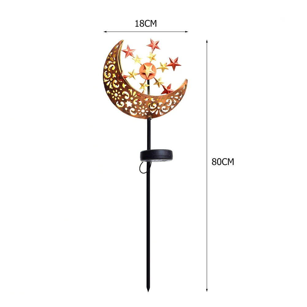 

LED Solar Garden Light Sun Moon Flame Retro Hollow Iron Light Outdoor Landscape Passage Lawn Lamps Solar Power Waterproof Lamp