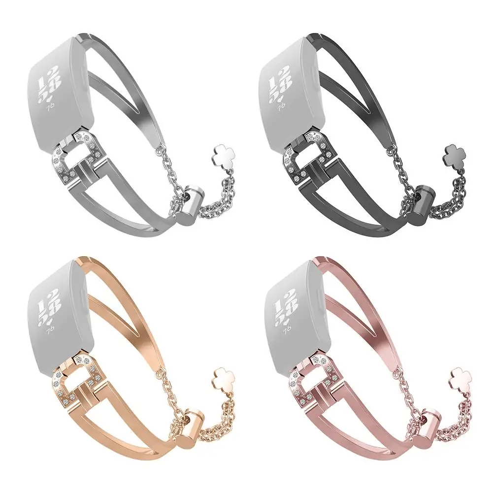 

Прочный ремешок для часов, тонкая текстура, стальной ремешок для часов, полый D-образный ремешок для Fitbit Inspire/Inspire HR