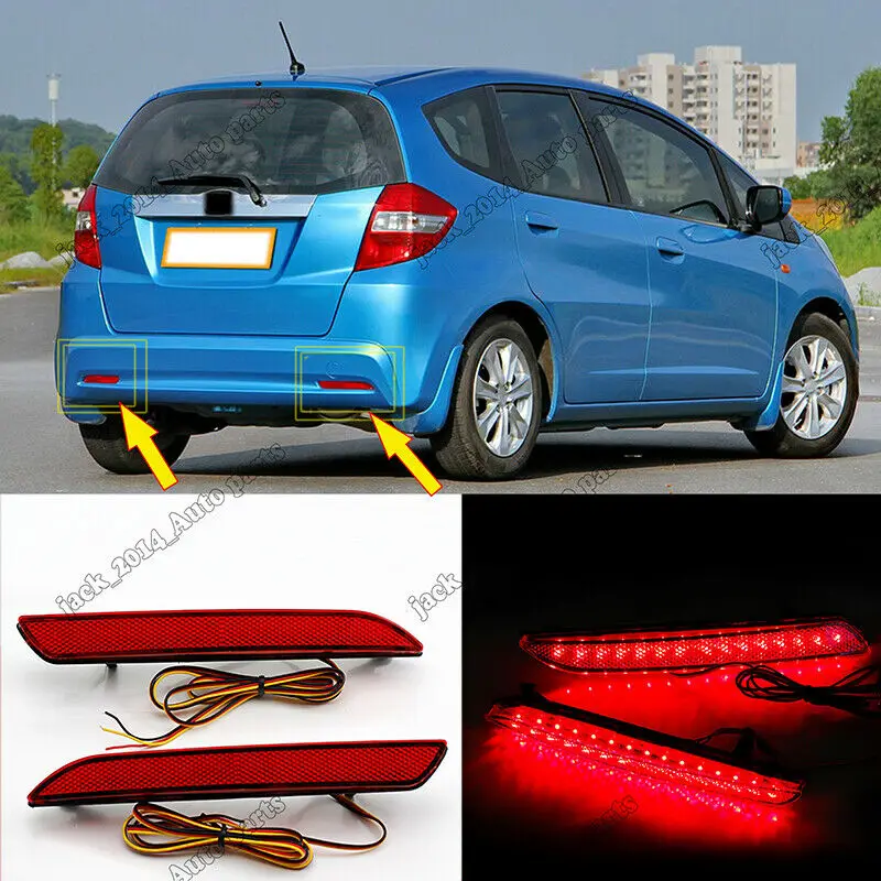

For Honda Fit 2011 2012 2013 Red Lens LED Rear Bumper Light Fog Light Lamp 2pcs