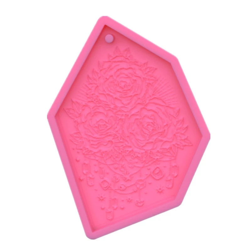 

Rose Tag Epoxy Resin Mold Hanging Pendant Silicone Mould DIY Crafts Jewelry Decorations Casting Tools
